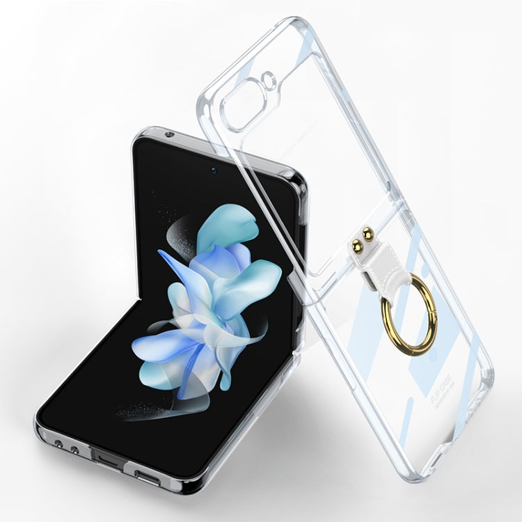 Samsung Galaxy Z Flip5 G Transparent Electroplating Phone Case with Ring