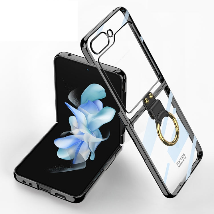 Black Electroplated Phone Case with Ring for Samsung Galaxy Z Flip5