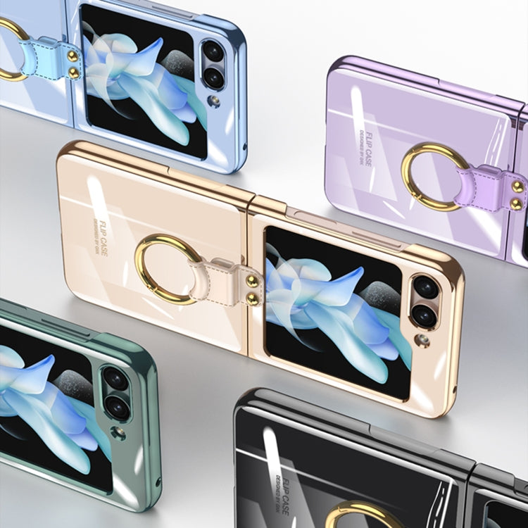 Black Electroplated Phone Case with Ring for Samsung Galaxy Z Flip5