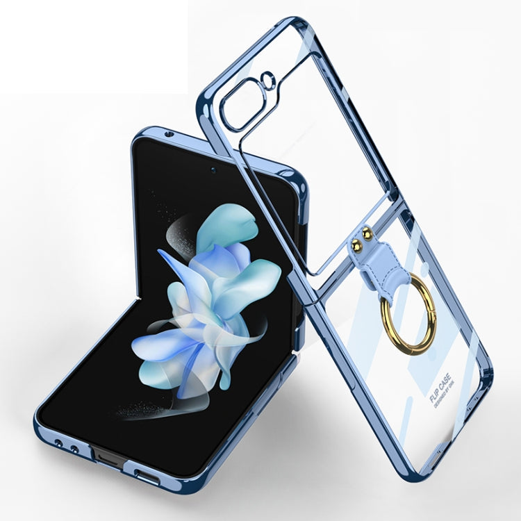 Blue GKK Electroplating Phone Case with Ring for Samsung Galaxy Z Flip5 G