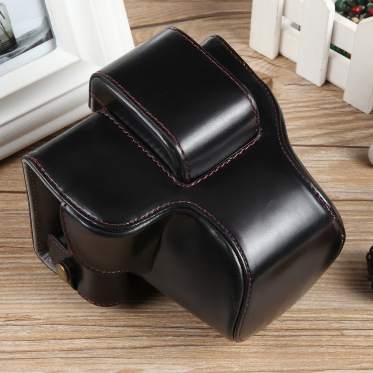 Canon EOS R50 Deluxe Edition Magnetic Leather Camera Case Bag with Strap (Black)