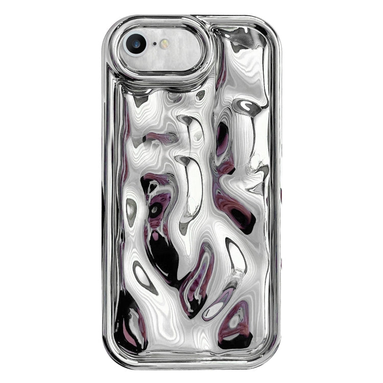 Silver Electroplating Meteorite Texture TPU Phone Case for iPhone SE 2022/2020/8/7