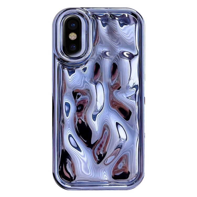 Blue Electroplating Meteorite Texture TPU Phone Case for iPhone X / XS