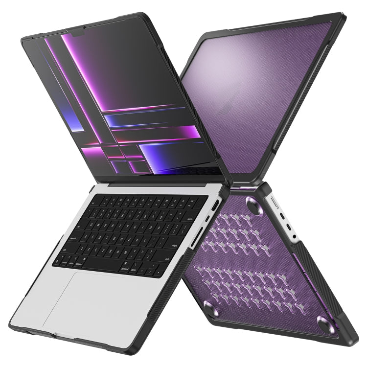 For MacBook Pro 14.2 inch 2023 / 2021 Dot Translucent Laptop Protective Case in Transparent Purple