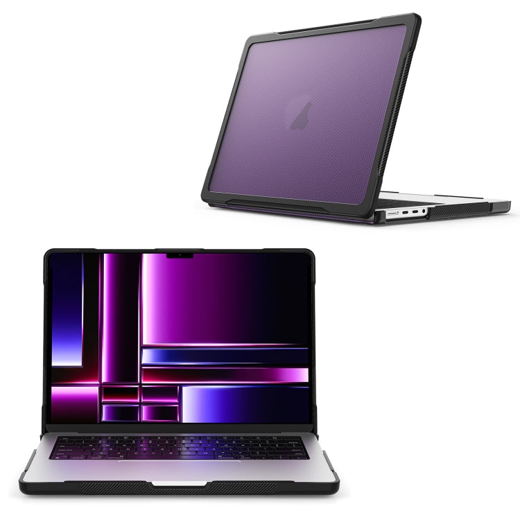For MacBook Pro 14.2 inch 2023 / 2021 Dot Translucent Laptop Protective Case in Transparent Purple
