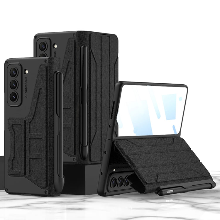 Black GKK Integrated Flip Phone Case for Samsung Galaxy Z Fold4 with S Pen Holder