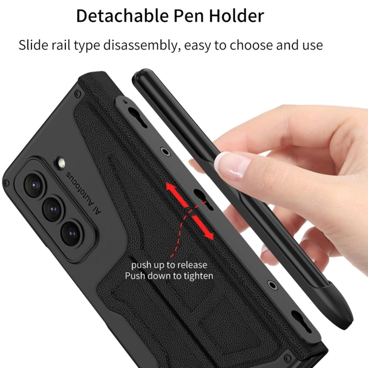 GKK Integrated Flip Phone Case with Pen Holder for Samsung Galaxy Z Fold4 (Green)