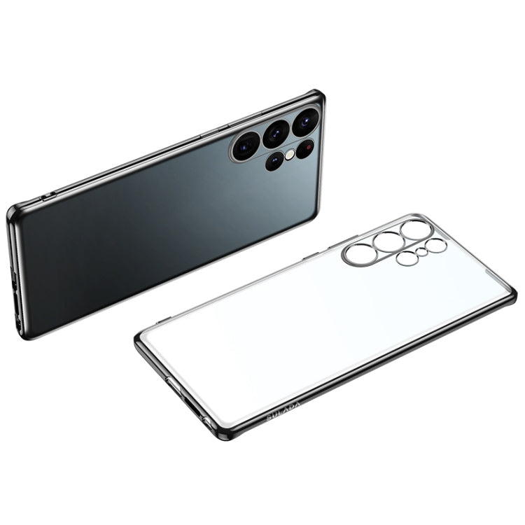 Samsung Galaxy S23 Ultra 5G SULADA Electroplating Frosted TPU Phone Case - Black