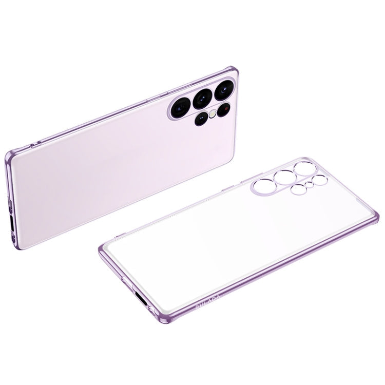 SULADA Electroplating Frosted TPU Phone Case for Samsung Galaxy S23 Ultra 5G (Purple)