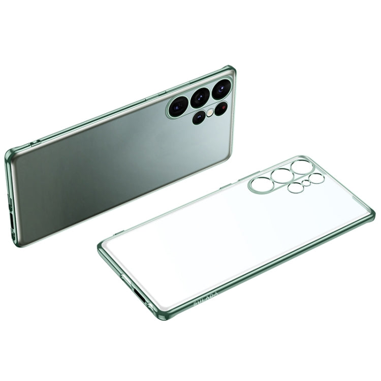 SULADA Electroplating Frosted TPU Phone Case for Samsung Galaxy S23 Ultra 5G (Green)