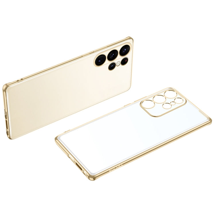 SULADA Electroplating Frosted TPU Phone Case for Samsung Galaxy S23 Ultra 5G (Gold)