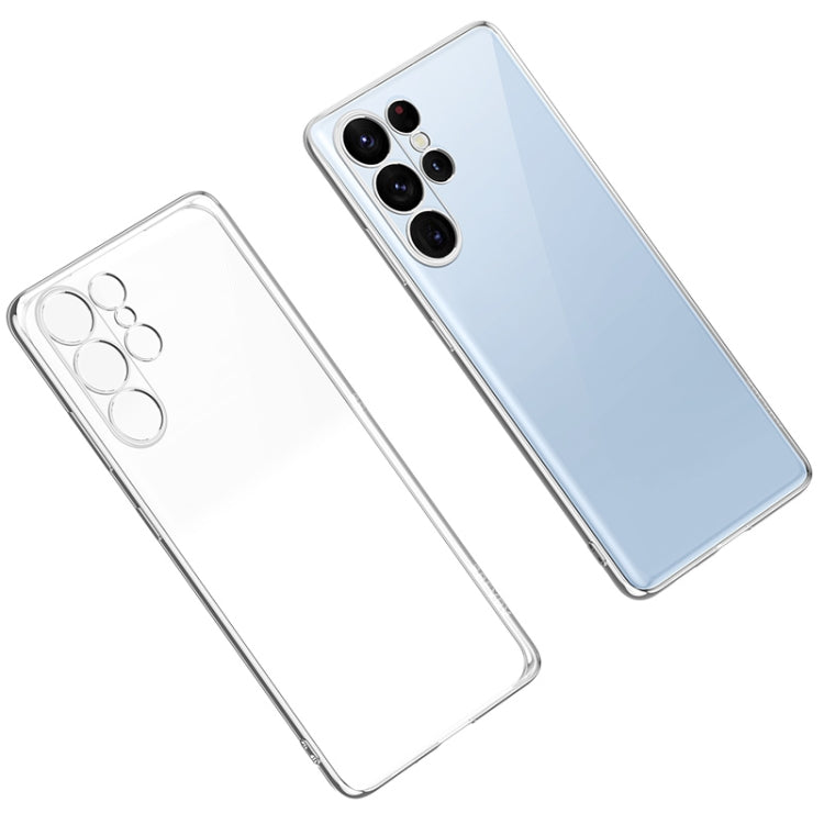 SULADA Shockproof Plating TPU Transparent Phone Case for Samsung Galaxy S23 Ultra 5G - Silver
