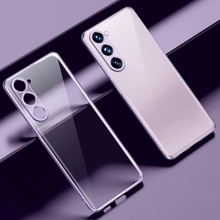 SULADA Shockproof Plating TPU Transparent Phone Case for Samsung Galaxy S23+ 5G (Purple)