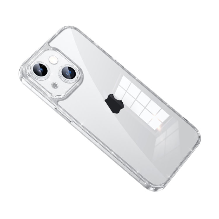 SULADA Glittery TPU + Tempered Glass Phone Case for iPhone 14 (Transparent)