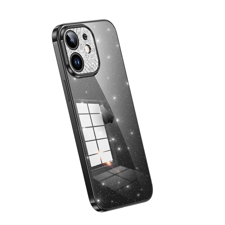 SULADA Electroplated Transparent Glittery TPU Phone Case for iPhone 11 (Black)
