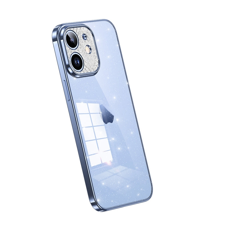SULADA Electroplated Transparent Glittery TPU Phone Case for iPhone 11 (Blue)