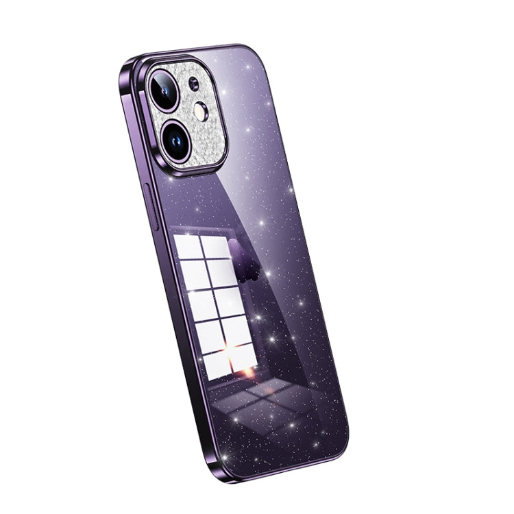 SULADA Electroplated Transparent Glittery TPU Phone Case for iPhone 11 (Purple)