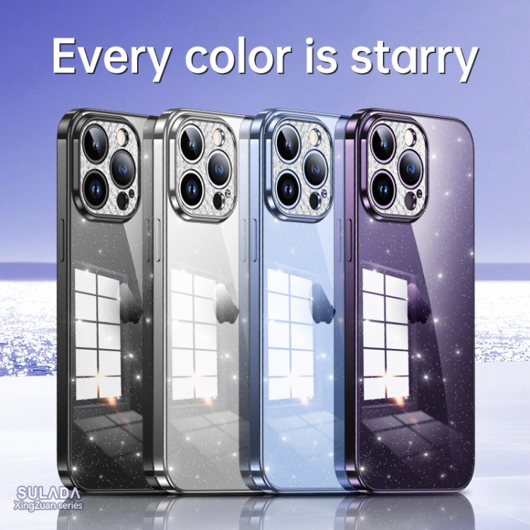 SULADA Electroplated Transparent Glittery TPU Phone Case for iPhone 11 (Purple)