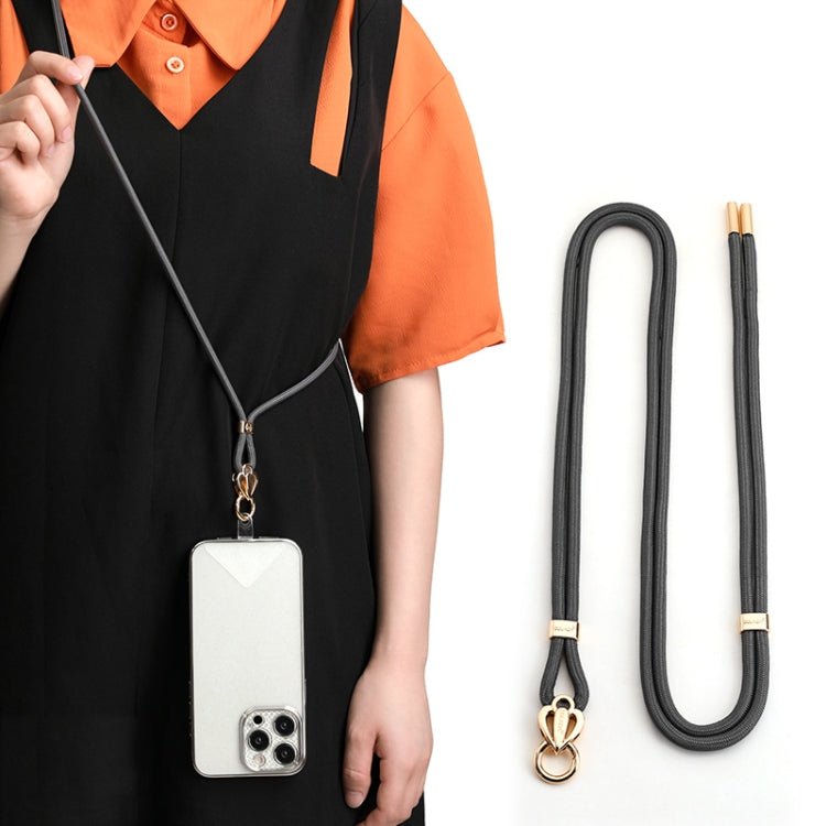 Universal Adjustable Grey Mobile Phone Lanyard With Alloy Lock Buckle