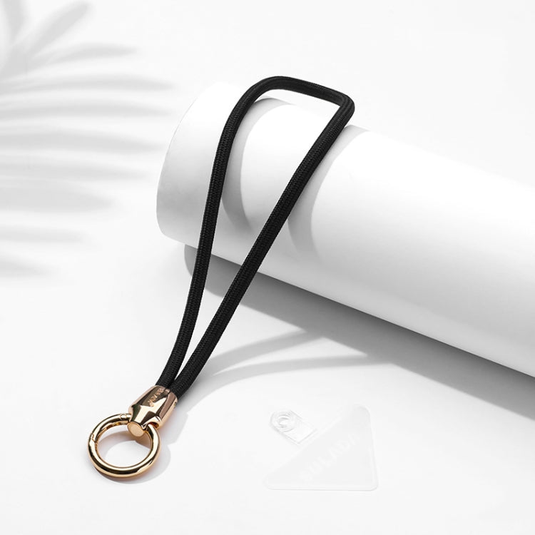 Universal Nylon Black Mobile Phone Wrist Lanyard with Alloy Lock Buckle