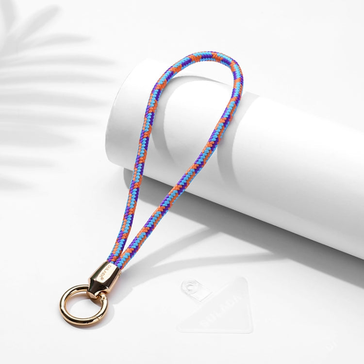 Universal Mobile Phone Wrist Lanyard in Orange and Blue with Multifunctional Features