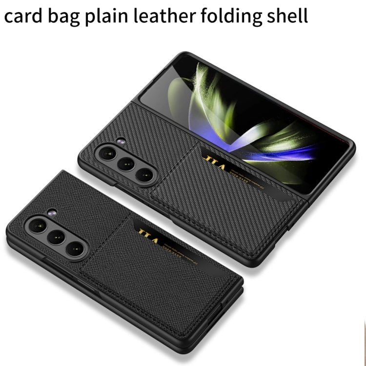 Samsung Galaxy Z Fold5 GKK Ultra-thin Leather Phone Case with Card Slots(Silver)