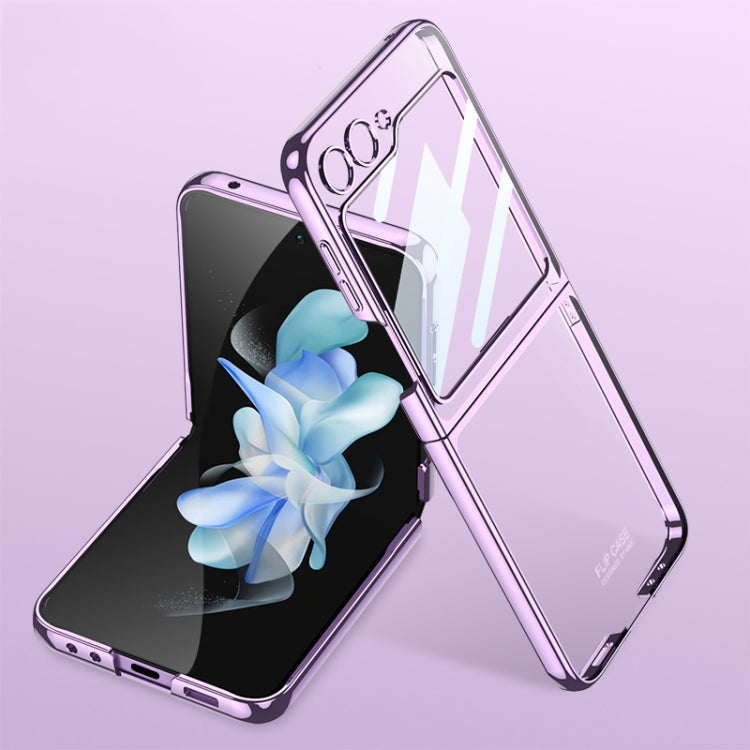 GKK Electroplated Full Coverage Phone Case for Samsung Galaxy Z Flip5 (Purple)
