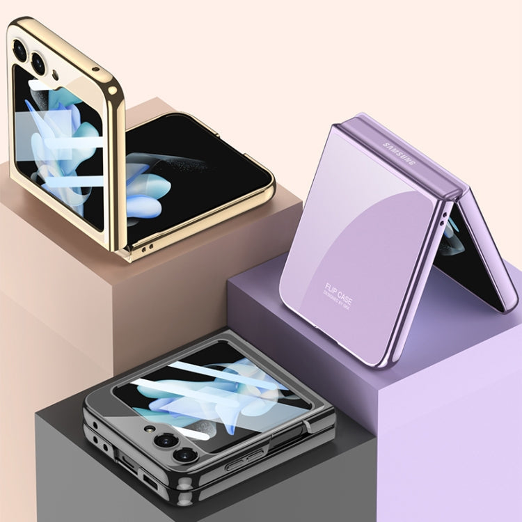 GKK Electroplated Full Coverage Phone Case for Samsung Galaxy Z Flip5 (Purple)