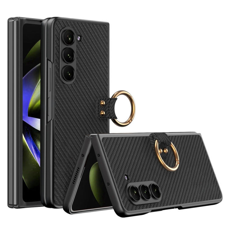 GKK Ultra-thin PC + PU Phone Case with Ring for Samsung Galaxy Z Fold5