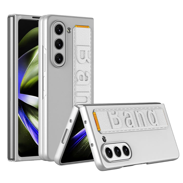 GKK Ultra-thin Shockproof Phone Case with Wristband Holder for Samsung Galaxy Z Fold5 5G (Silver)