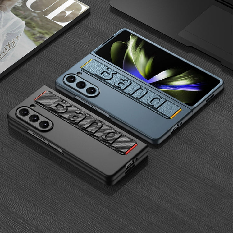 GKK Ultra-thin Shockproof Phone Case with Wristband Holder for Samsung Galaxy Z Fold5 5G (Silver)
