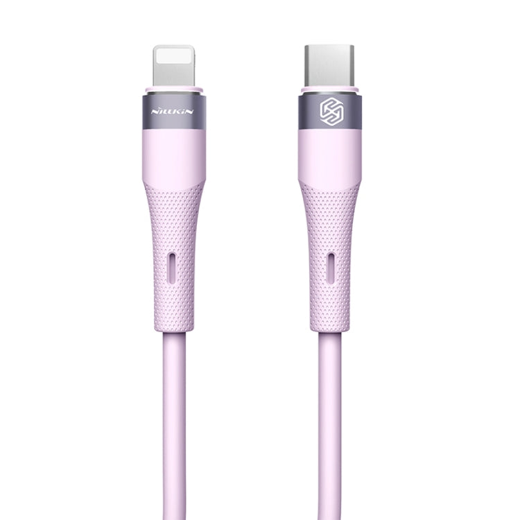 Nillkin 2.4A USB-C to 8 Pin Silicone Data Cable, 1.2m Length (Purple)