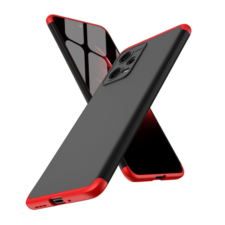 Xiaomi Redmi Note 12 5G Global GKK Three Stage Splicing Full Coverage PC Phone Case (Black Red)