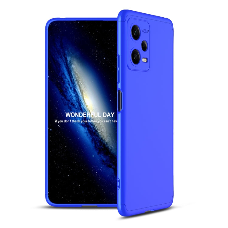 GKK Three Stage Splicing Full Coverage Phone Case for Xiaomi Redmi Note 12 5G Global (Blue)