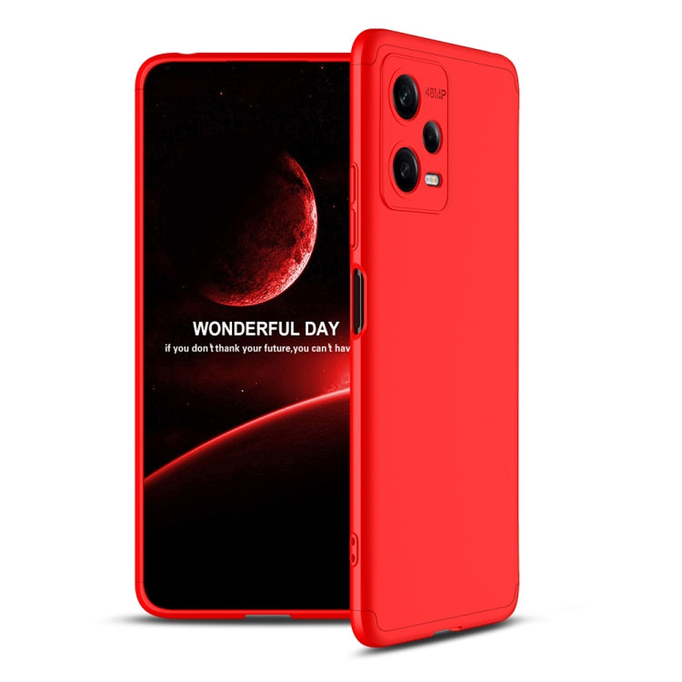 Xiaomi Redmi Note 12 5G Global GKK Three Stage Splicing Full Coverage PC Phone Case - Red