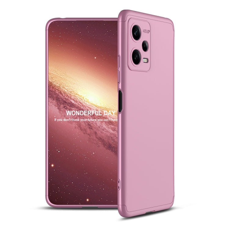 Xiaomi Redmi Note 12 5G Rose Gold Three-Stage Splicing PC Phone Case