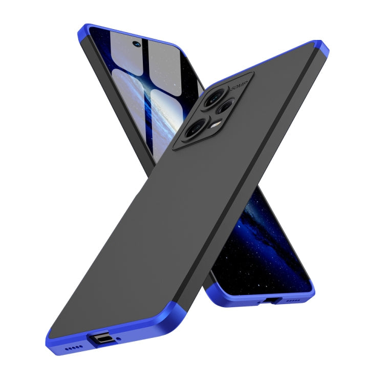 GKK Three Stage Splicing Full Coverage PC Phone Case for Xiaomi Redmi Note 12 Pro 5G (Black Blue)