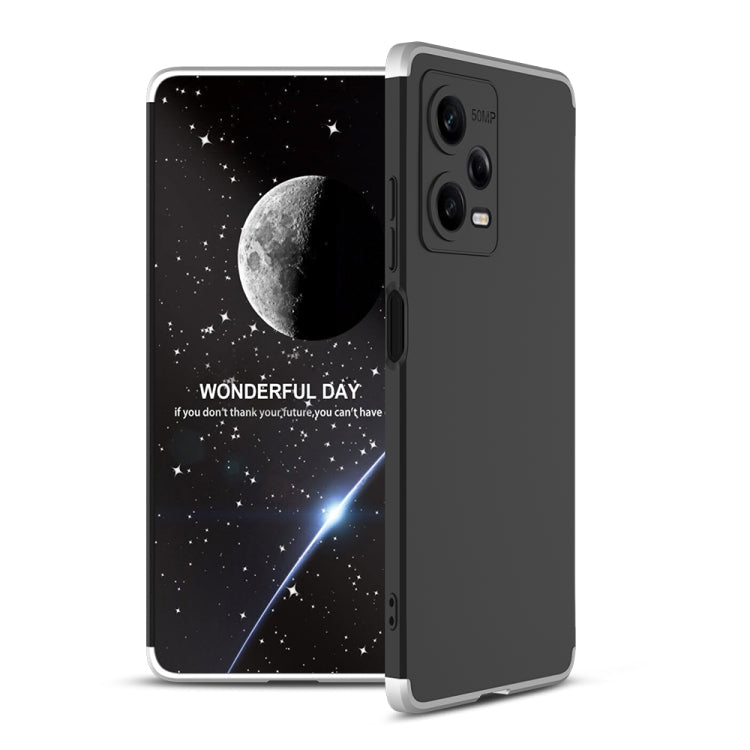 GKK Black Silver Full Coverage PC Phone Case for Xiaomi Redmi Note 12 Pro 5G