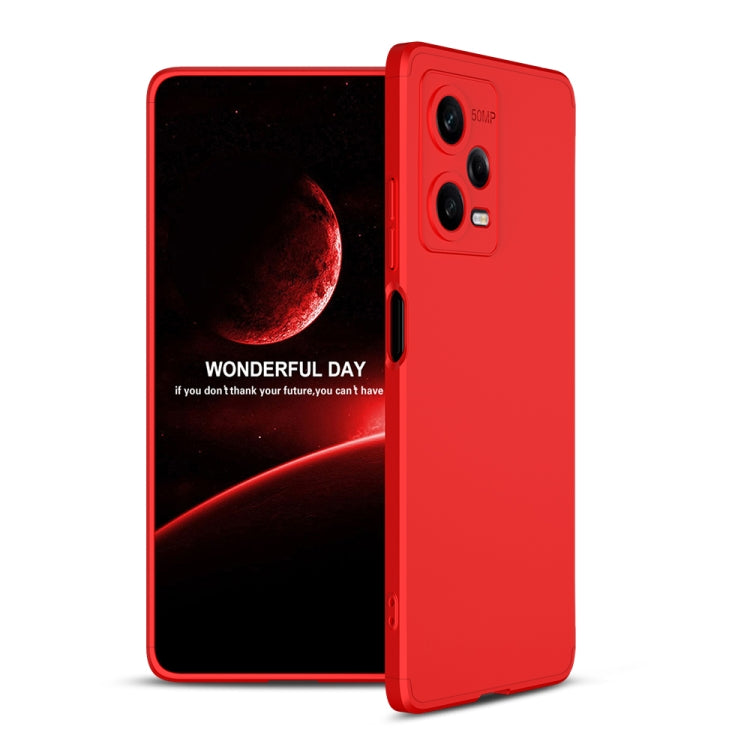 Xiaomi Redmi Note 12 Pro 5G GKK Three Stage Splicing Full Coverage PC Phone Case (Red)