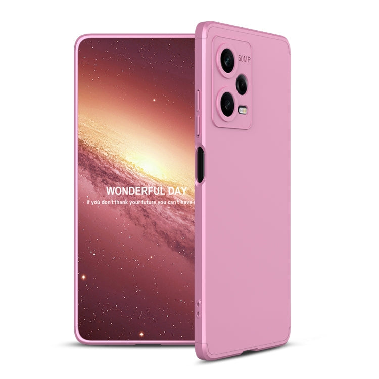 GKK Three Stage Splicing Full Coverage Phone Case for Xiaomi Redmi Note 12 Pro 5G Global (Rose Gold)