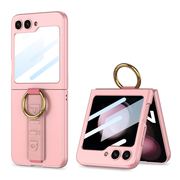 GKK Pink Shockproof Phone Case with Ring Wrist Strap for Samsung Galaxy Z Flip5