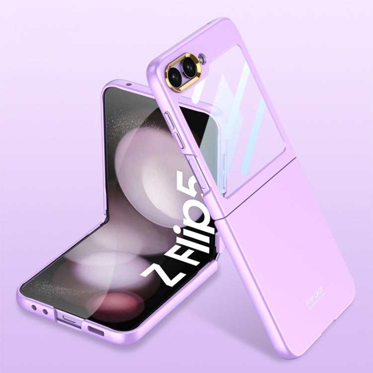 Samsung Galaxy Z Flip5 GKK Ultra-thin Electroplating Lens Frame Phone Case in Purple