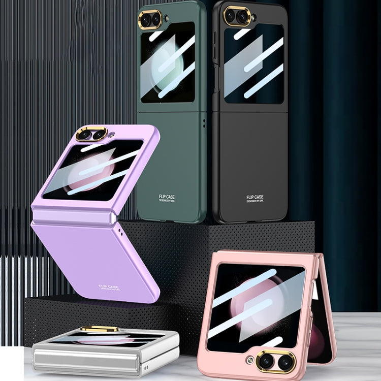 Samsung Galaxy Z Flip5 GKK Ultra-thin Electroplating Lens Frame Phone Case in Purple