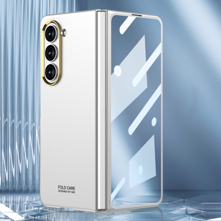 GKK Silver Ultra-thin Electroplating Lens Frame Phone Case for Samsung Galaxy Z Fold5