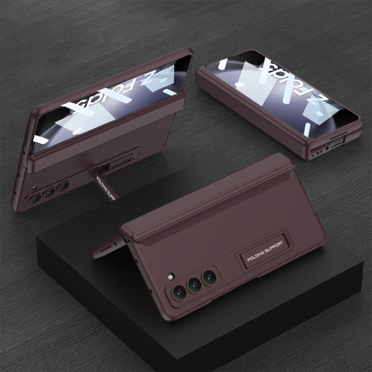 GKK Integrated Magnetic Full Coverage Folding Phone Case for Samsung Galaxy Z Fold5 (Wine Red)
