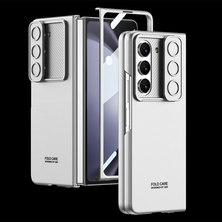 Samsung Galaxy Z Fold5 GKK Integrated Ultra-thin Sliding Camshield Flip Phone Case (Silver)