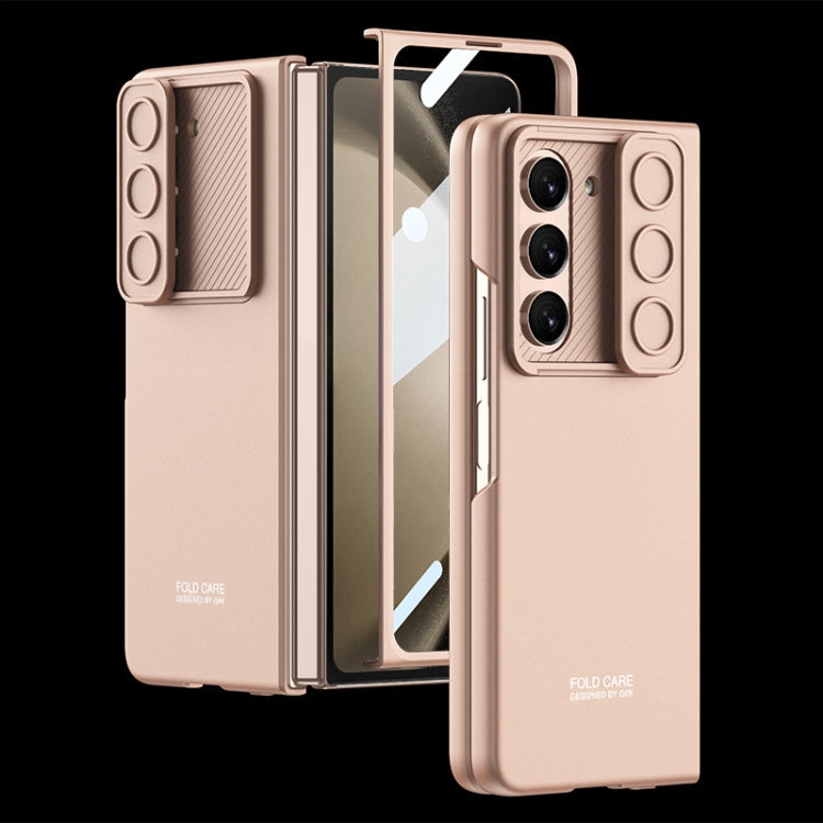GKK Integrated Ultra-thin Sliding Camshield Flip Phone Case for Samsung Galaxy Z Fold5 (Gold)