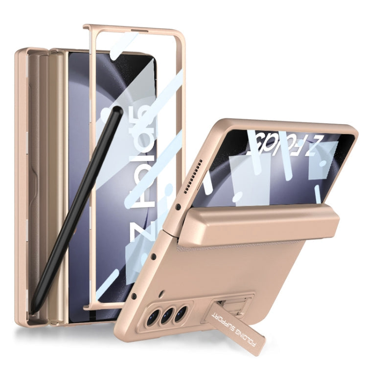 Samsung Galaxy Z Fold5 GKK Magnetic Full Coverage Flip Case with Pen Box (Gold)