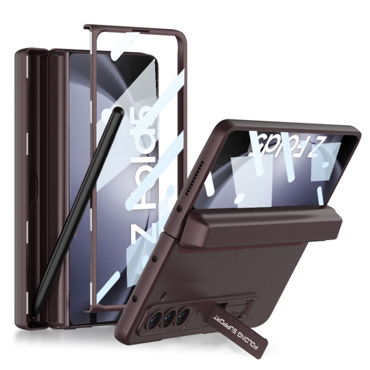 GKK Magnetic Full Coverage Phone Flip Case for Samsung Galaxy Z Fold5 with Pen Box (Wine Red)