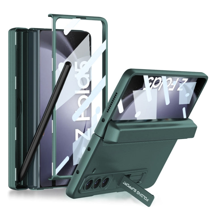 Samsung Galaxy Z Fold5 GKK Magnetic Full Coverage Phone Flip Case with Pen Box (Night Green)